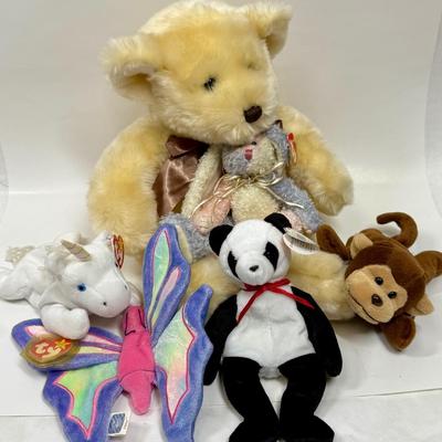 Plush Toy Animal Lot - Ty Beanie Babies & Geoffrey soft Classics Bear