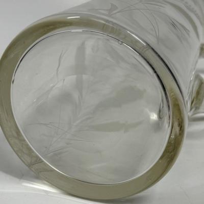 Vintage 1950's Style Etched Glass Pitcher