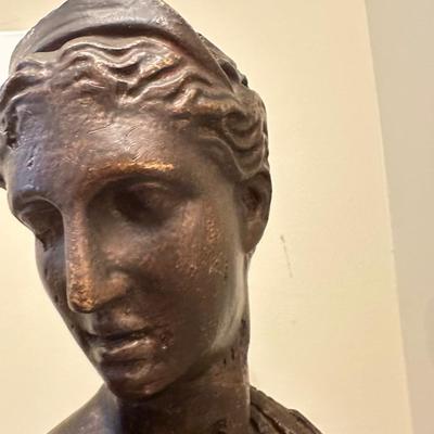 Classical Goddess Bust Sculpture – Bronze Finish
