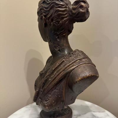 Classical Goddess Bust Sculpture – Bronze Finish