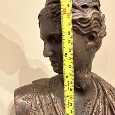 Classical Goddess Bust Sculpture – Bronze Finish