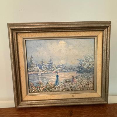 Mother and daughter at the water’s edge art
