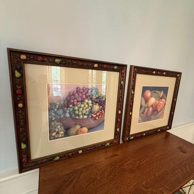 Signed artwork Grapes and fruit bowl still life