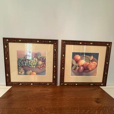 Signed artwork Grapes and fruit bowl still life