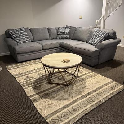 Like new light blue sectional sofa
