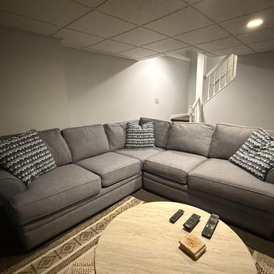 Like new light blue sectional sofa