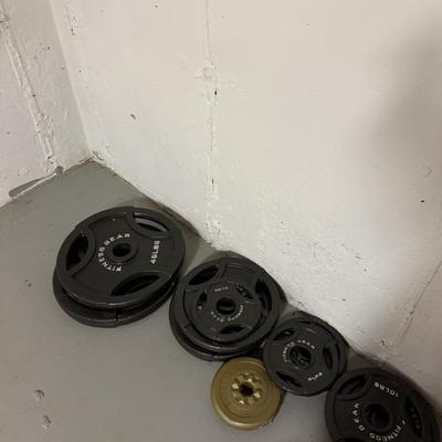 Marcy Pro bench press bar and weights