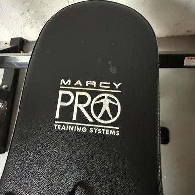 Marcy Pro bench press bar and weights