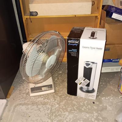 OSCILLATING FAN AND LIKE NEW CERAMIC TOWER HEATER