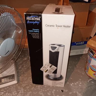 OSCILLATING FAN AND LIKE NEW CERAMIC TOWER HEATER