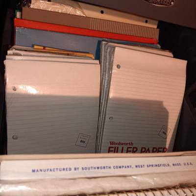 MANY SPIRAL NOTEBOOKS AND LINED PAPER