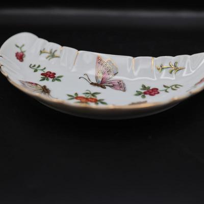 Vintage LJ Crescent Shaped Porcelain Dish