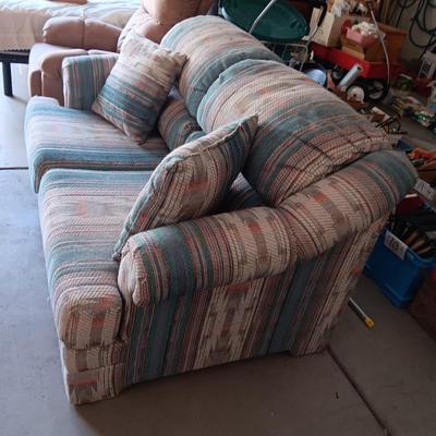 LOVE SEAT AND WOODEN SIDE TABLE