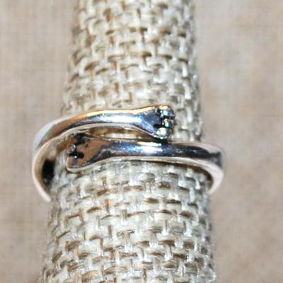 Size 5-6 Marked .925 Red Eyed Frog Ring on a Silver "Adjustable" Band (4.2g)
