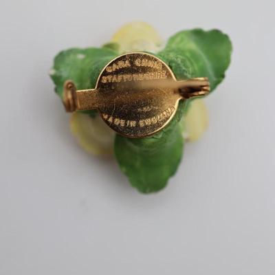 Vintage Cara China Staffordshire Flower Brooches (2)
