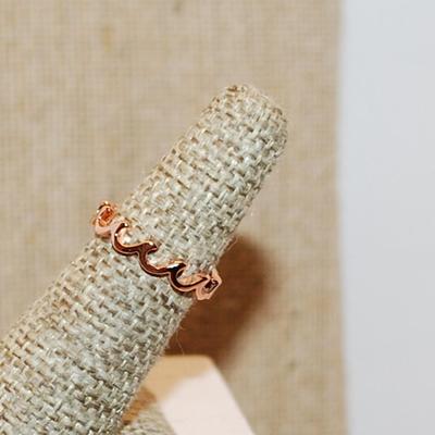 Size 5 Rose Gold Band Infinity Style "Ocean Waves" Ring (1.4g)