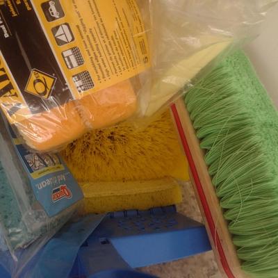 Collection of Sponges, Brushes and Other Cleaning Accessories