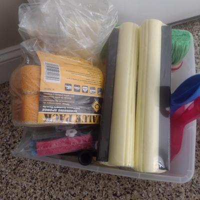 Collection of Sponges, Brushes and Other Cleaning Accessories