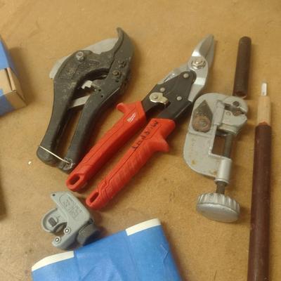 Assortment of Hand Cutting Tools includes High Temperature Mercury Thermometer