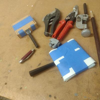 Assortment of Hand Cutting Tools includes High Temperature Mercury Thermometer