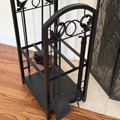 Fireplace accessories and log holder