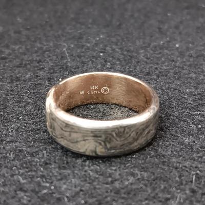 14K AND STERLING RING SIZE 9 1/2 WEIGHT 11.33g