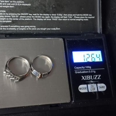 2 MORE STERLING SILVER RINGS 12.64g SIZE 7 1/2