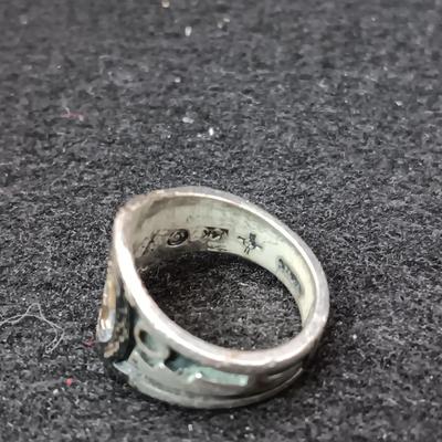 LAPIS LAZULI SET IN STERLING SILVER AND ANOTHER STERLING RING BOTH SIZE 4 1/2