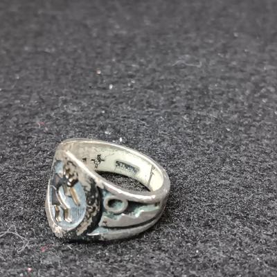 LAPIS LAZULI SET IN STERLING SILVER AND ANOTHER STERLING RING BOTH SIZE 4 1/2
