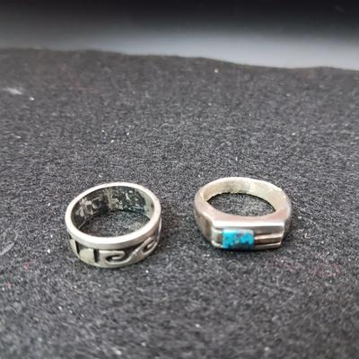 2 STERLING SILVER RINGS 10.55G SIZES 5 & 5 1/2