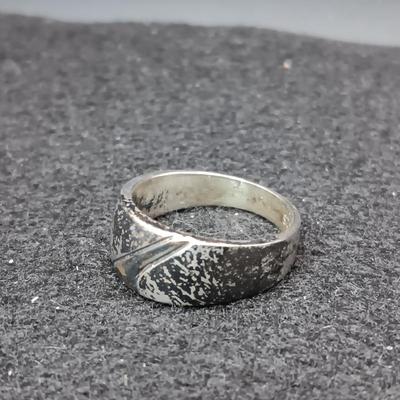 14K AND STERLING SILVER RING 6.18g SIZE 7 1/2