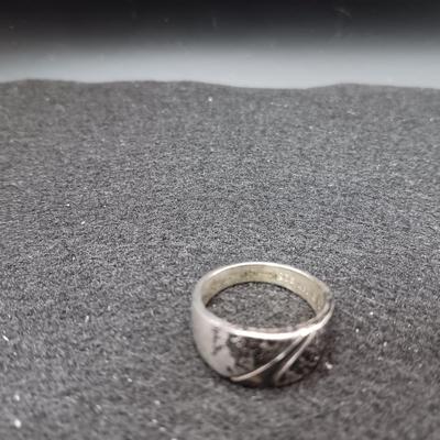 14K AND STERLING SILVER RING 6.18g SIZE 7 1/2