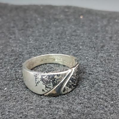 14K AND STERLING SILVER RING 6.18g SIZE 7 1/2
