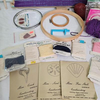 Mini Weaving Loom & Assorted Fiber Arts Materials (PB-JS)