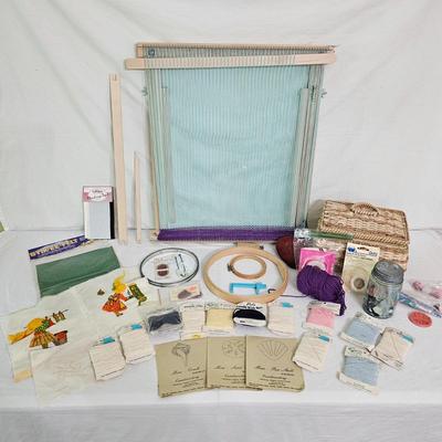 Mini Weaving Loom & Assorted Fiber Arts Materials (PB-JS)