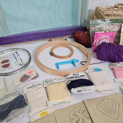 Mini Weaving Loom & Assorted Fiber Arts Materials (PB-JS)