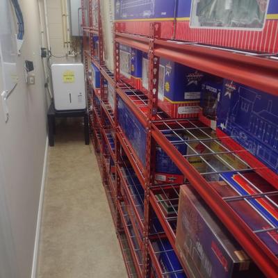 Entire Metal Rack and Adjustable Shelving System (No Contents--See message below)