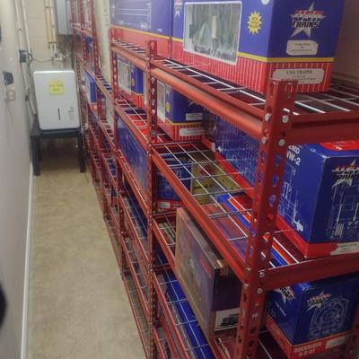 Entire Metal Rack and Adjustable Shelving System (No Contents--See message below)