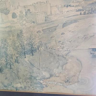 Signed Waterfront Cityscape - Stephen Hudson (PB-JS)