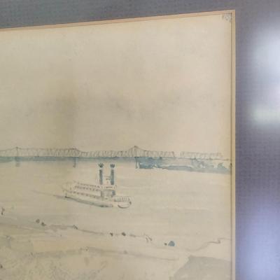 Signed Waterfront Cityscape - Stephen Hudson (PB-JS)