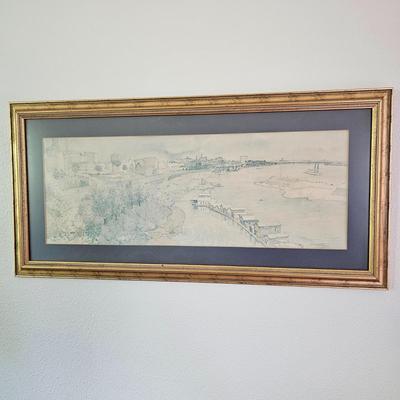 Signed Waterfront Cityscape - Stephen Hudson (PB-JS)