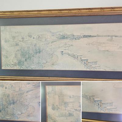 Signed Waterfront Cityscape - Stephen Hudson (PB-JS)