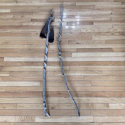 Two Handcrafted Snake Sticks (LR-DZ)