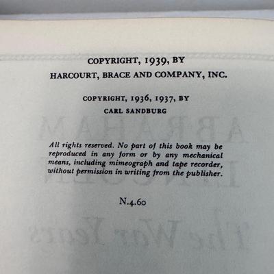 Books on Abraham Lincoln by Carl Sandburg (B1-DZ)