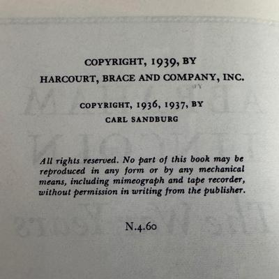 Books on Abraham Lincoln by Carl Sandburg (B1-DZ)