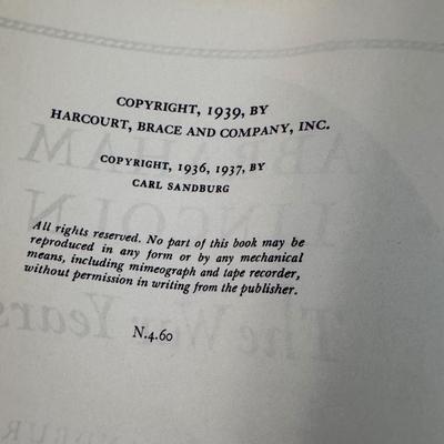 Books on Abraham Lincoln by Carl Sandburg (B1-DZ)