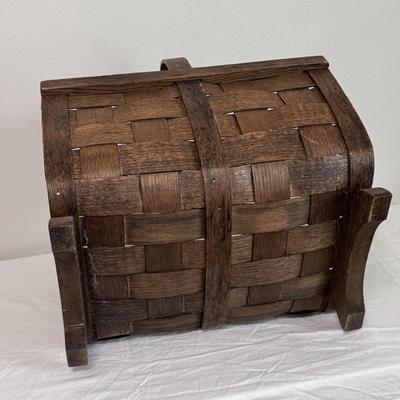 Split Oak Woven Primitive Firewood Basket and Other Cottage Core Home Decor (B1-DZ)