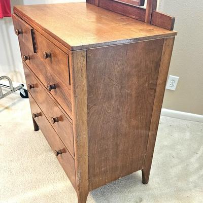Antique Oak Dresser with Mirror