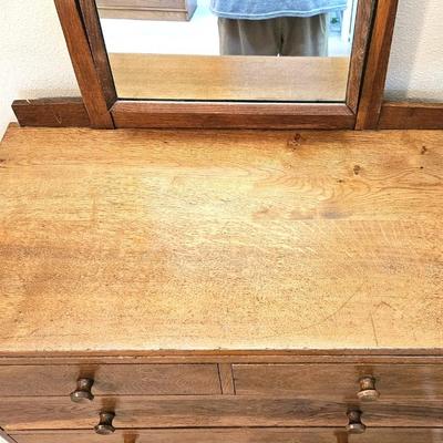 Antique Oak Dresser with Mirror