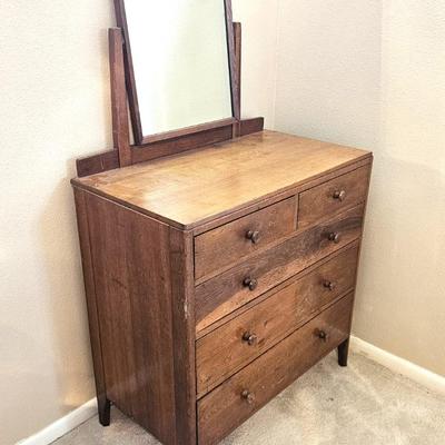 Antique Oak Dresser with Mirror